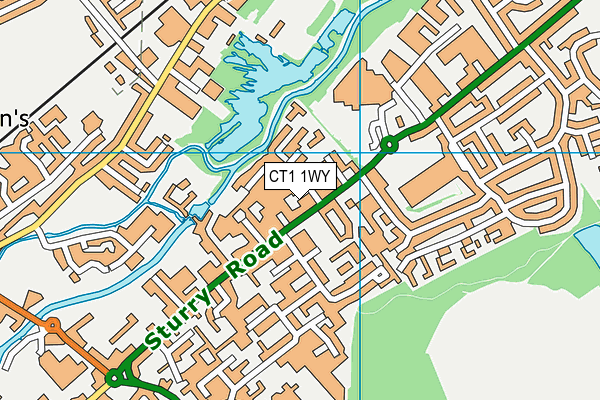 CT1 1WY map - OS VectorMap District (Ordnance Survey)
