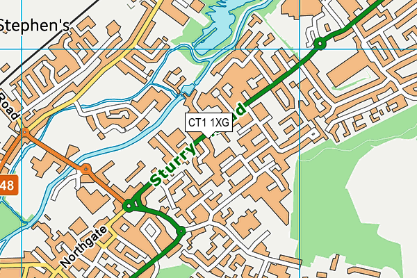 CT1 1XG map - OS VectorMap District (Ordnance Survey)