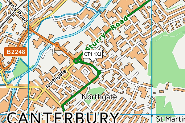 CT1 1XJ map - OS VectorMap District (Ordnance Survey)