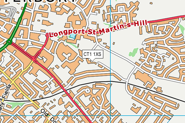 Christ Church Sport Centre map (CT1 1XS) - OS VectorMap District (Ordnance Survey)