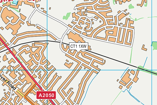 CT1 1XW map - OS VectorMap District (Ordnance Survey)