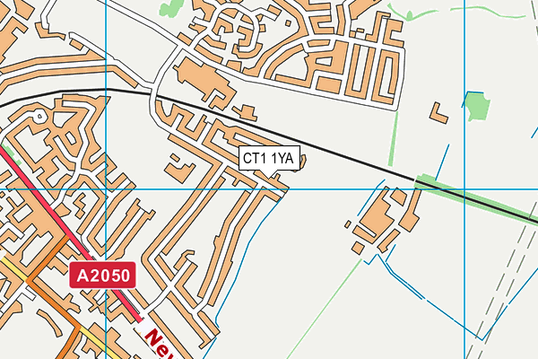 CT1 1YA map - OS VectorMap District (Ordnance Survey)