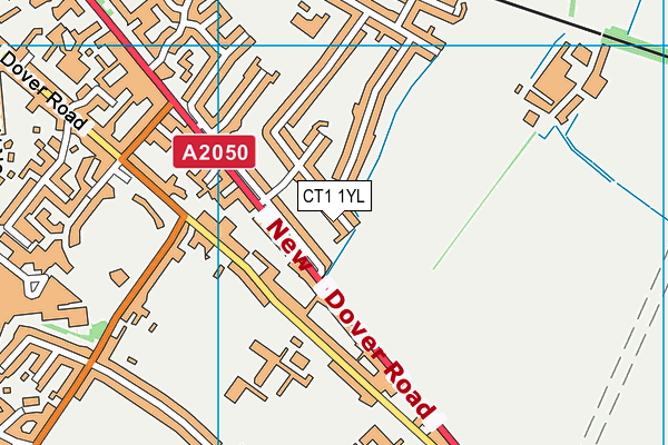 CT1 1YL map - OS VectorMap District (Ordnance Survey)
