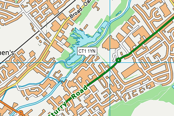 CT1 1YN map - OS VectorMap District (Ordnance Survey)