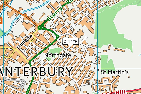 CT1 1YP map - OS VectorMap District (Ordnance Survey)