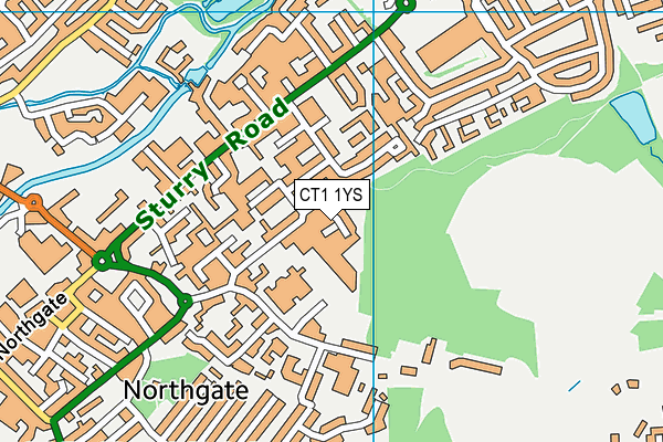 CT1 1YS map - OS VectorMap District (Ordnance Survey)