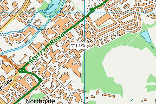CT1 1YX map - OS VectorMap District (Ordnance Survey)