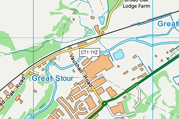 CT1 1YZ map - OS VectorMap District (Ordnance Survey)