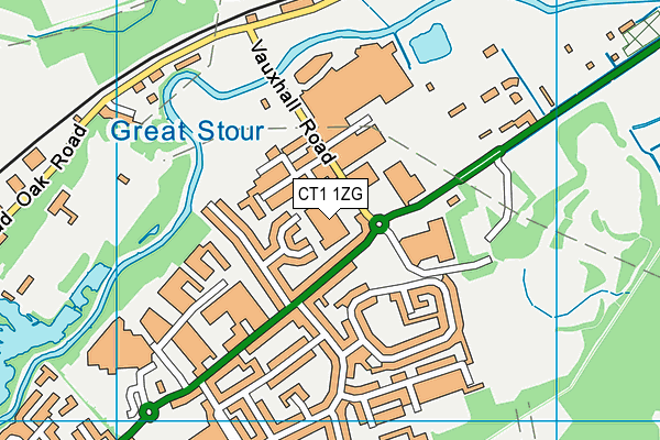 Everlast Gyms (Canterbury) map (CT1 1ZG) - OS VectorMap District (Ordnance Survey)