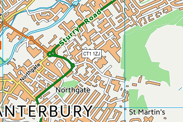 CT1 1ZJ map - OS VectorMap District (Ordnance Survey)