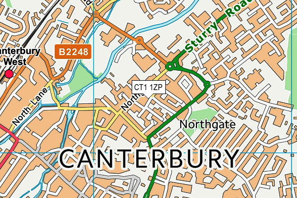 CT1 1ZP map - OS VectorMap District (Ordnance Survey)