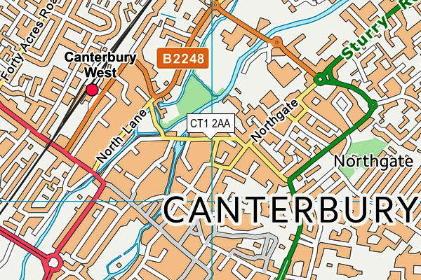 CT1 2AA map - OS VectorMap District (Ordnance Survey)