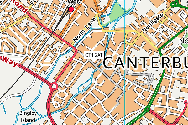 CT1 2AT map - OS VectorMap District (Ordnance Survey)