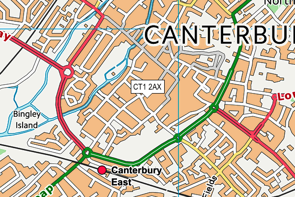 CT1 2AX map - OS VectorMap District (Ordnance Survey)