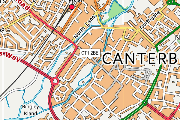 CT1 2BE map - OS VectorMap District (Ordnance Survey)