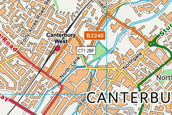 CT1 2BF map - OS VectorMap District (Ordnance Survey)