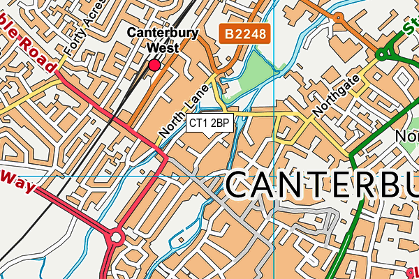 CT1 2BP map - OS VectorMap District (Ordnance Survey)