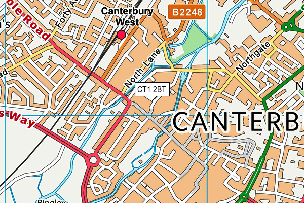 CT1 2BT map - OS VectorMap District (Ordnance Survey)