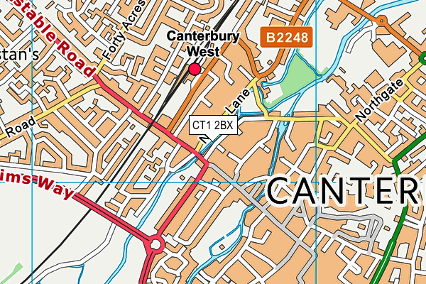 CT1 2BX map - OS VectorMap District (Ordnance Survey)