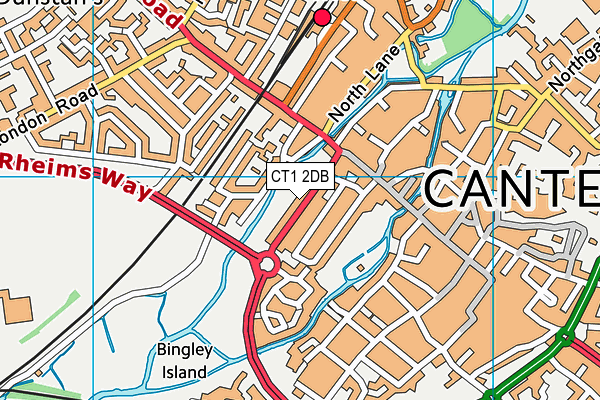 CT1 2DB map - OS VectorMap District (Ordnance Survey)