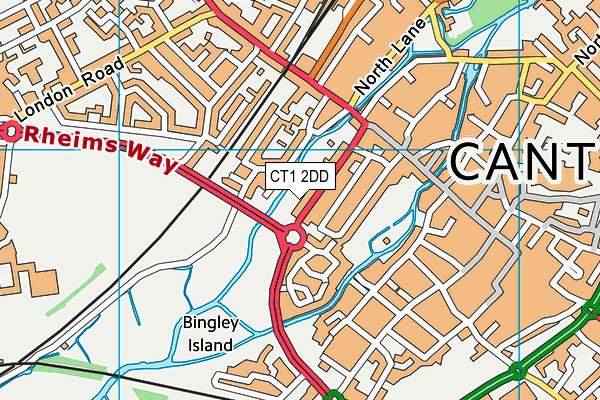 CT1 2DD map - OS VectorMap District (Ordnance Survey)