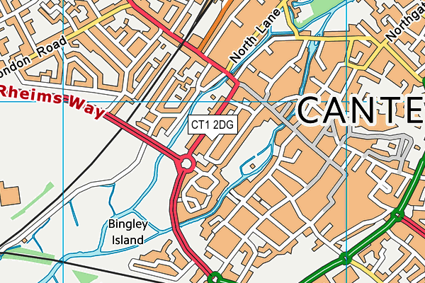 CT1 2DG map - OS VectorMap District (Ordnance Survey)