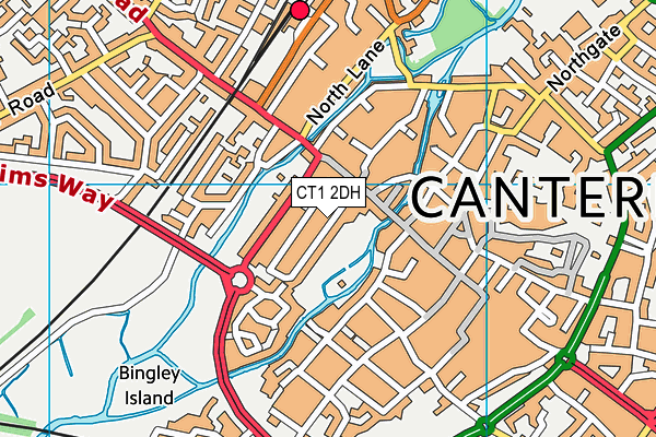 CT1 2DH map - OS VectorMap District (Ordnance Survey)