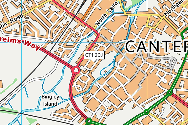 CT1 2DJ map - OS VectorMap District (Ordnance Survey)