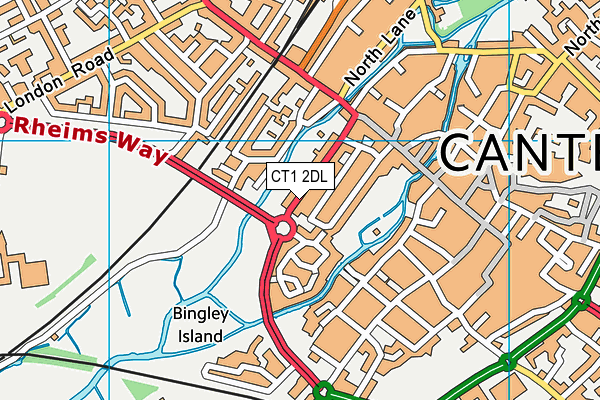 CT1 2DL map - OS VectorMap District (Ordnance Survey)