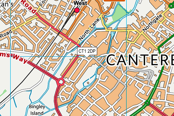 CT1 2DP map - OS VectorMap District (Ordnance Survey)