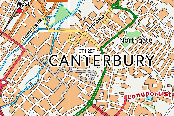 CT1 2EP map - OS VectorMap District (Ordnance Survey)