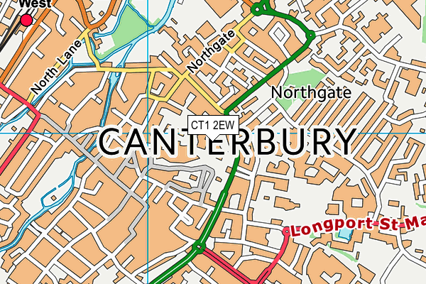 CT1 2EW map - OS VectorMap District (Ordnance Survey)