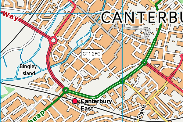 CT1 2FG map - OS VectorMap District (Ordnance Survey)