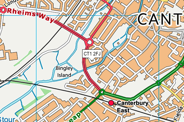 CT1 2FJ map - OS VectorMap District (Ordnance Survey)