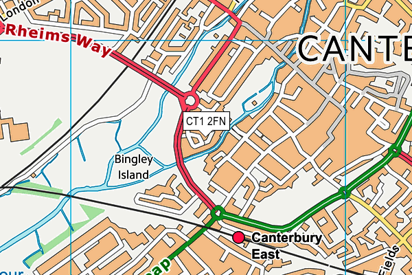 CT1 2FN map - OS VectorMap District (Ordnance Survey)