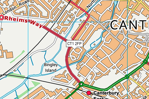 CT1 2FP map - OS VectorMap District (Ordnance Survey)