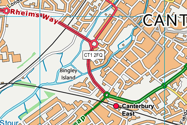 CT1 2FQ map - OS VectorMap District (Ordnance Survey)