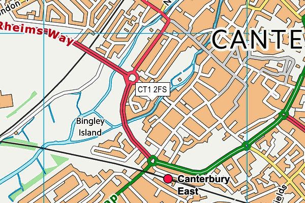 CT1 2FS map - OS VectorMap District (Ordnance Survey)