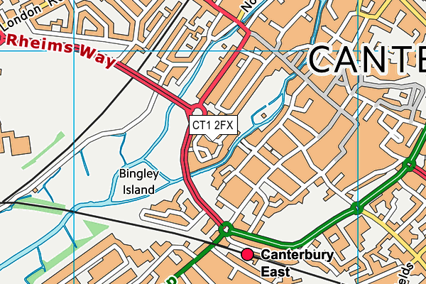 CT1 2FX map - OS VectorMap District (Ordnance Survey)