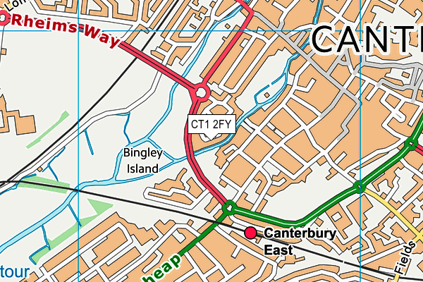 CT1 2FY map - OS VectorMap District (Ordnance Survey)