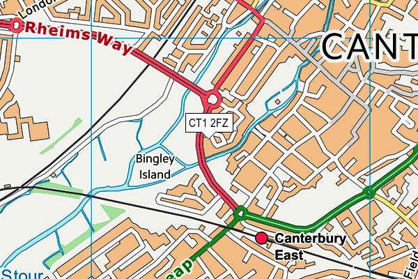 CT1 2FZ map - OS VectorMap District (Ordnance Survey)