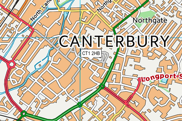 CT1 2HB map - OS VectorMap District (Ordnance Survey)