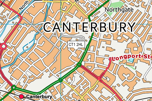 CT1 2HL map - OS VectorMap District (Ordnance Survey)