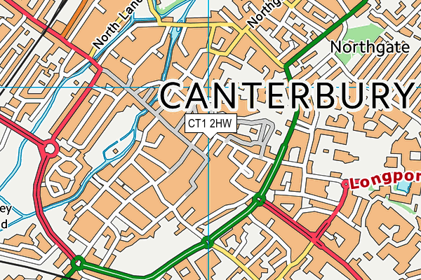 CT1 2HW map - OS VectorMap District (Ordnance Survey)