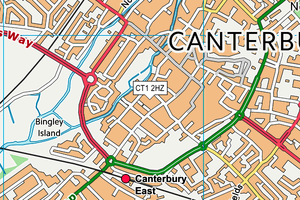 CT1 2HZ map - OS VectorMap District (Ordnance Survey)