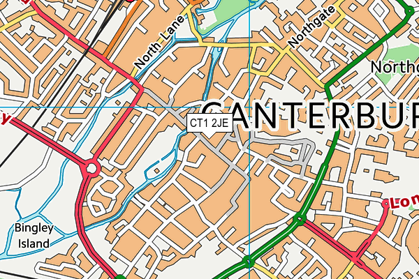 CT1 2JE map - OS VectorMap District (Ordnance Survey)