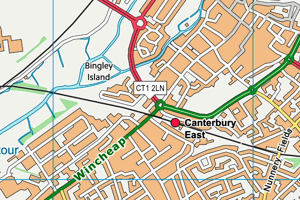 CT1 2LN map - OS VectorMap District (Ordnance Survey)