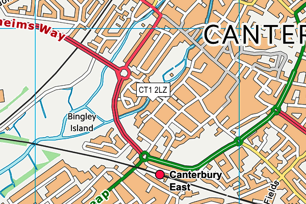 CT1 2LZ map - OS VectorMap District (Ordnance Survey)