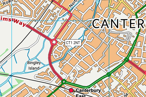 CT1 2NT map - OS VectorMap District (Ordnance Survey)