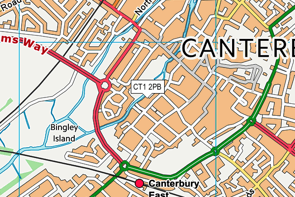 CT1 2PB map - OS VectorMap District (Ordnance Survey)